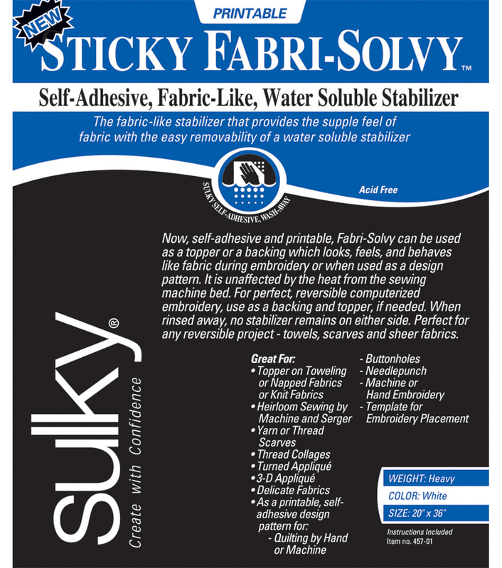 Stick and Stitch Paper Printable Embroidery Transfer Paper Water-soluble  Stabilizer Embroidery Supple for Beginner Sulky Fabri-solvy 